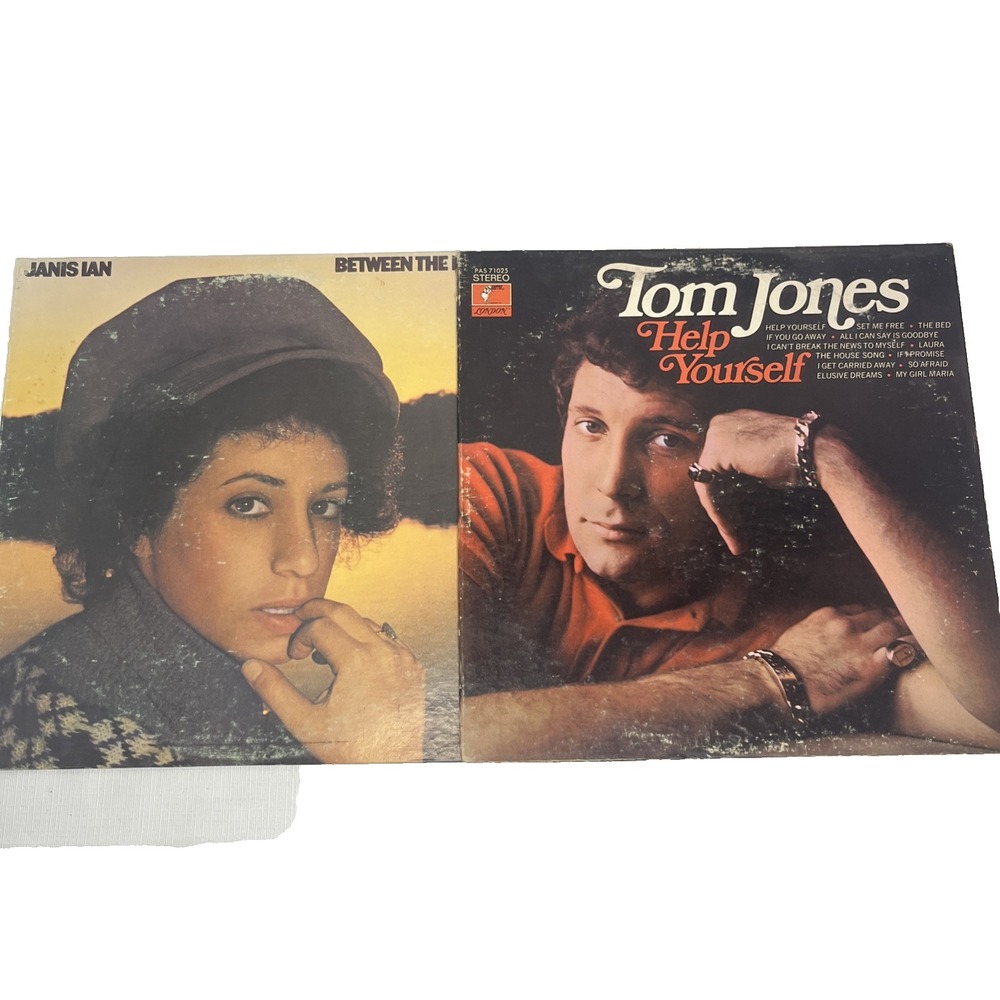 (2) Vintage Pop Records LP Janis Ian Tom Jones 1970s Music First Pressing Album